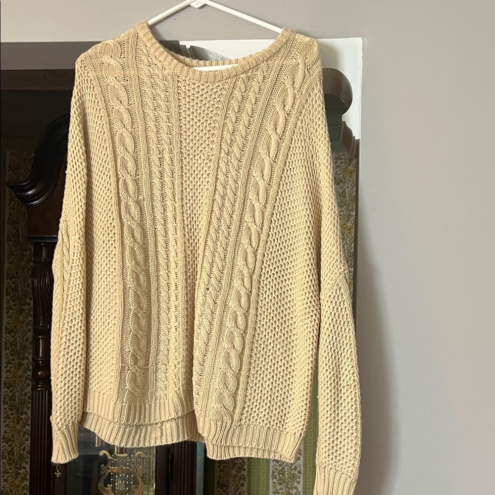 Forever 21 Beige Cable Knit Sweater